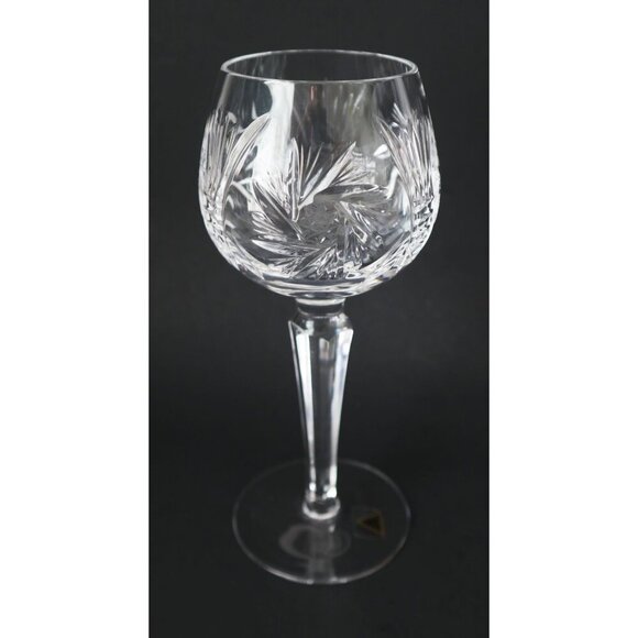 4 Vintage Hungarian Pinwheel Crystal Hock Wine Glasses Cocktail Barware - Picture 4 of 6